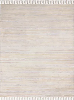Obrázek produktu pro MY-RUG patchworkový koberec, Nandini, 170x120, koberec Chindi, pískově béžový, vyrobený z recyklovaných bavlněných zbytků, ručně tkaný, oboustranný, s třásněmi, obdélníkový tvar