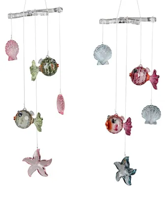 Produktbild von 2er Set Dekohänger Mobile Fische und Muscheln L. 39cm aus Acryl Formano F26