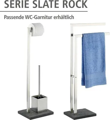 Produktbild von Edelstahl-WC-Rollhalter mit Schwingspülbrille und Toilettenpapier-Trichter