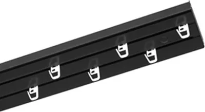 Produktbild von 2- läufig 400 cm Gardinenstange Innenschiene Decke schwarz Schiene Vorhangschiene Gardinenschiene    Innenlaufrollen mit Faltenhaken