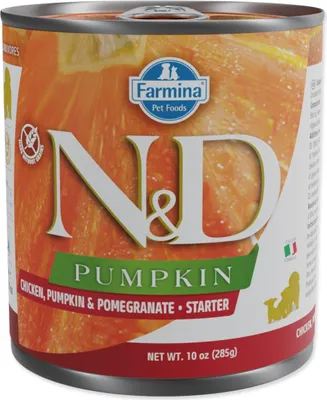 Imagen del producto de Alimento para cachorros N&D Puppy Starter, sabor pollo, calabaza y granada, 285g