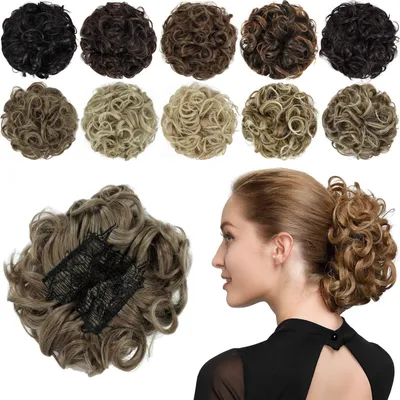 Productafbeelding van Haaraccessoire, Dutt-scrunchie, lichtbruin, gemêleerd asblond