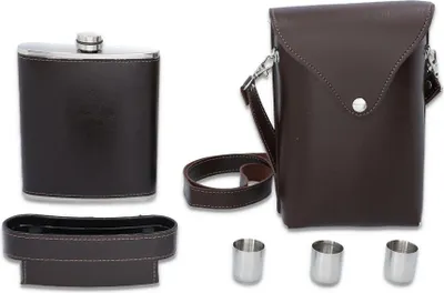 Produktbild von Flachmann 540 ml aus - Set mit Gläsern und Etui