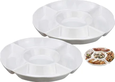 Produktbild von 2 Stueck Serviertablett Snackteller fuer Snacks Rund