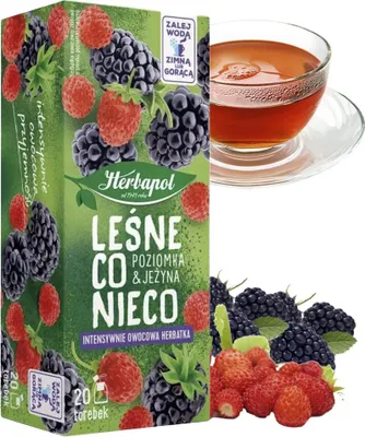 Produktbild von Herbapol Walderdbeere Brombeere Früchtetee 20 Teebeutel - Tee heiße oder kalte