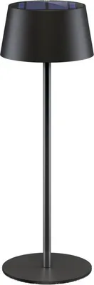 Produktbild von Kabellose LED-Tischleuchte mit Solar, mit Touch-Steuerung, warmweißes Licht, stufenlos dimmbar, schwarz