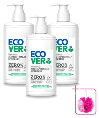 Obrázok produktu pre 3 kusy tekutého mydla Ecover ZERO – bez parfumácie – 250 ml – výhodný balík