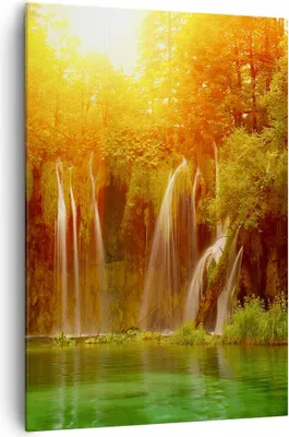 Produktbild von Bild auf Leinwand - Leinwandbild - Einteilig - Kroatien nationalpark wasserfall - 70x100cm - Wand Bild - Wandbilder - Leinwanddruck - Wanddekoration - Leinwand bilder - Wandbild - PA70x100-2228