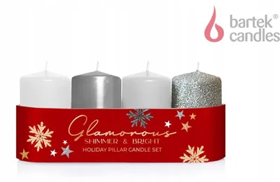 Zdjęcie produktu dla Świece Bartek Candles, eleganckie świece adwentowe, zestaw 4 sztuk, świąteczne