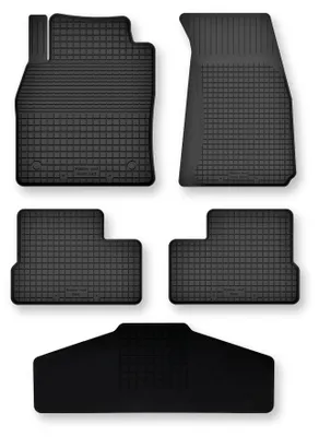 Produktbild von Gummi-Fußmatten mit Tunnelmatte für Jeep Cherokee KL ab 2013 (SUV) – 5-tlg, Schwarz, modellangepasst – Wielganizator Semi-Universal