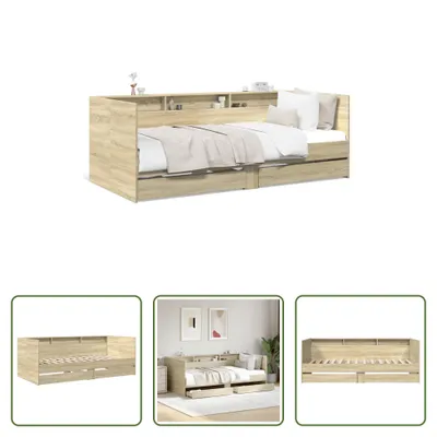 Produktbild von The Living Store Tagesbett mit Schubladen Sonoma-Eiche 75x190 cm Holzwerkstoff