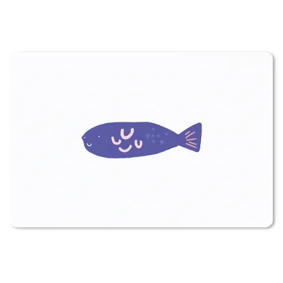 Produktbild von MuchoWow® Schreibtischunterlage Pastell - Fisch - Lila 60x40 cm - XXL Mauspad - Großes Mauspad
