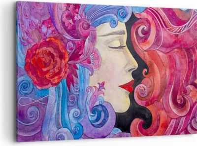 Produktbild von Bild auf Leinwand - Leinwandbild - Frau Abstraktion - 120x80cm - Wand Bild - Wanddeko - Wandbilder - Leinwanddruck - Bilder - Kunstdruck - Wanddekoration - Leinwand bilder - Wandkunst - AA120x80-4005