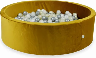 Immagine prodotto di Piscina di palline 700 pezzi 130x40 Velluto Oro: oro chiaro, argento, perla
