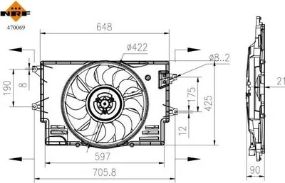 Obrázok produktu pre NRF 470069 Ventilátor chladenia motora