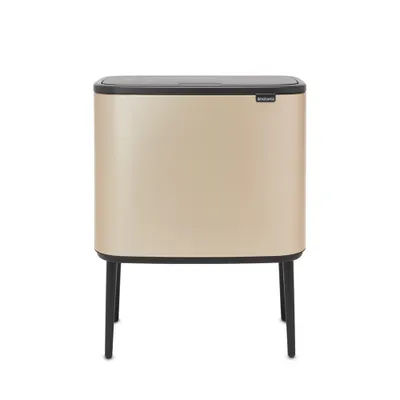 Obrázek produktu pro Koš na odpadky Brabantia Bo Touch 1003213, 36 l, Tichý a plynulý otevírací mechanismus, Velký otvor, Zlatý metalický