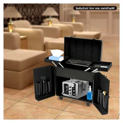 Produktbild von Kosmetikkasten Kosmetikkoffer,FußPflegekoffer Mit Rollen,3 FäCher Integriert,AbschließBarer Etagenkoffer,Kosmetik Trolley Schminkkoffer