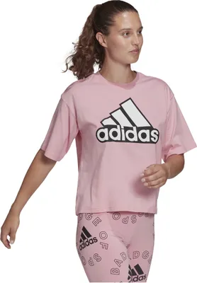 Produktbild von Damen T-Shirt adidas W BLUV Q1 CRO TS Rosa / Weiß