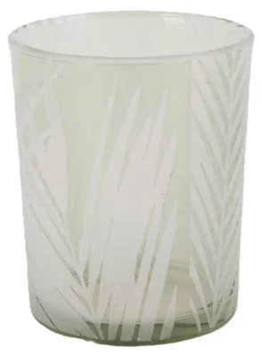 Produktbild von TrendLine Windlicht Blätter Glas Ø 10 x 12,5 cm grün/weiß