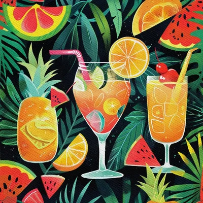 Produktbild von OUTDOOR DEKOSTOFFE OXFORD - Motiv Cocktail | DX8816