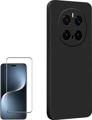 Immagine prodotto di Per Honor Magic 7 Pro Custodia in silicone TPU nero + pellicola di vetro H9 curvo Custodia del telefono cellulare protezione