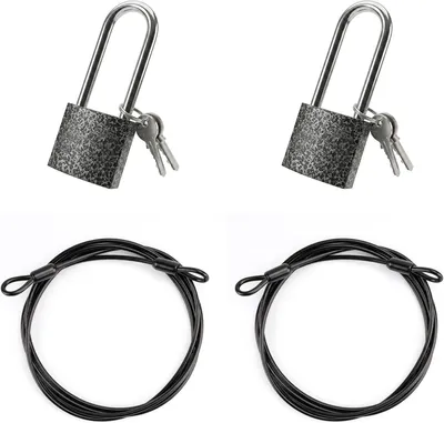 Obrázek produktu pro Ocelová lana s oky – sada 2 kusů – 2 m x 4 mm – s visacími zámky
