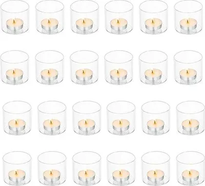 Produktbild von Famanu Teelichthalter Glas - Set von 24, klar, 5,7 x 5 cm