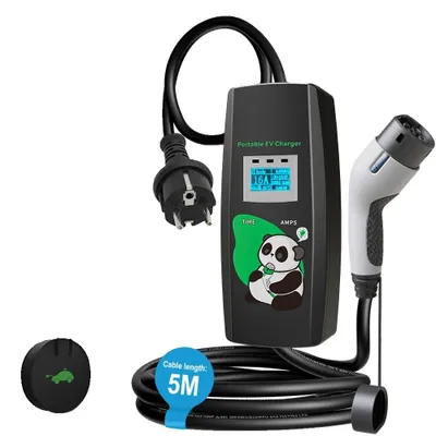 Obrázek produktu pro EV přenosná nabíječka, nastavitelný proud, robustní konstrukce, 3,5 kW 16 A 1 fáze, typ 2