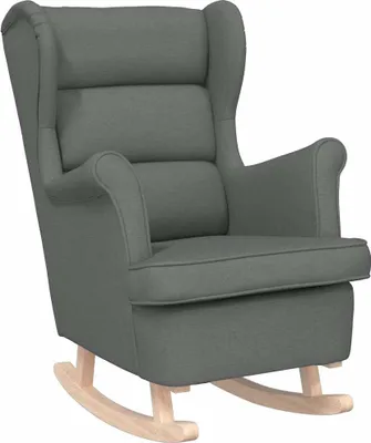 Image de vidaXL Fauteuil à bascule gris foncé 74x90x102 cm Tissu