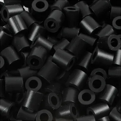 Produktbild von Bügelperlen, Größe 5x5 mm, Lochgröße 2,5 mm, Schwarz (1), Medium, 6000Stck.