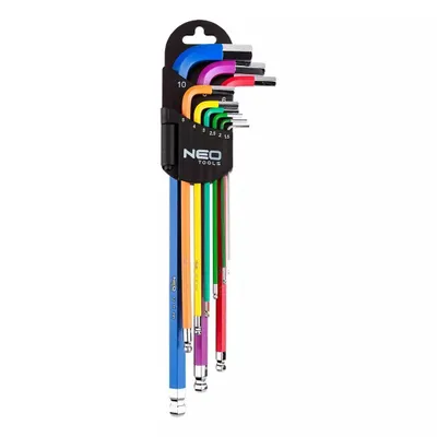Produktbild von NEO TOOLS 9-tlg. S2 L-Sechskantschlüssel-Set, Farbcodiert