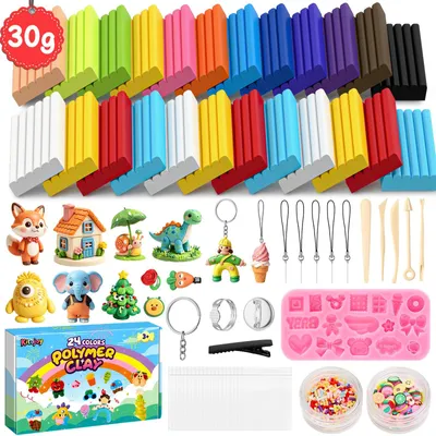 Image de Pâte à modeler polymère, 24 couleurs, adaptée aux enfants, 24 pièces, pour la création de modèles