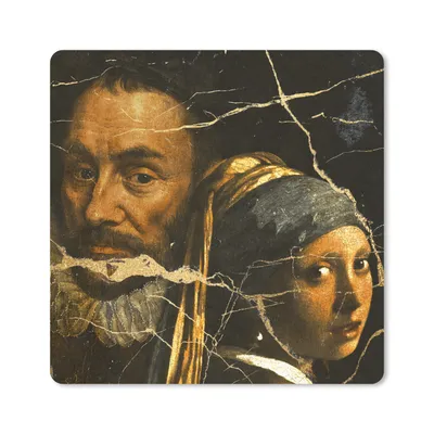 Produktbild von MuchoWow® Mauspad Mousepad Kunst - Collage - Alte Meister 20x20 cm - Mousepads - Maus Mat - Pad - Mausunterlage - Desk Mat - Bureauartikeln