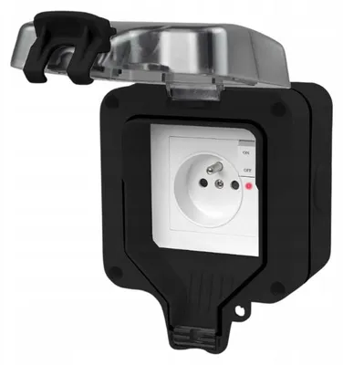 Produktbild von Adelid Hermetische Steckdose Schwarz mit Schalter IP66 230V