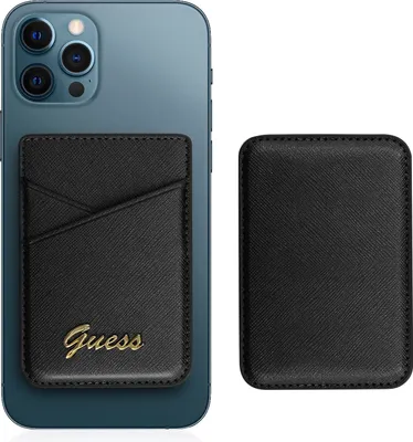 Zdjęcie produktu dla Guess Wallet Card Slot GUWMSSASLBKMagSafe Saffiano czarny/black