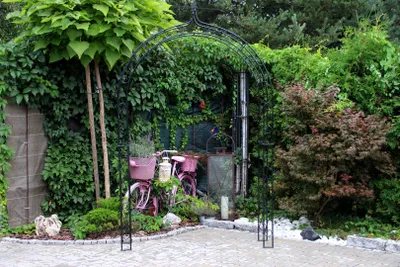 Obrázek produktu pro Rose arch HOLLAND Round Celková šířka 1,20 m Černá pergola Kovový růžový oblouk Zahradní oblouk Rose pillar Zahradní dekorace Pergola Arches de Rose