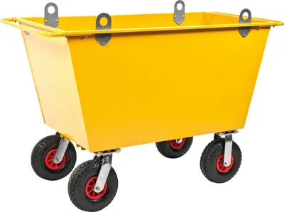 Produktbild von Kongamek Abfallwagen mit Hebeösen 1220x580x850mm Luftbereifung und 200l Volumen