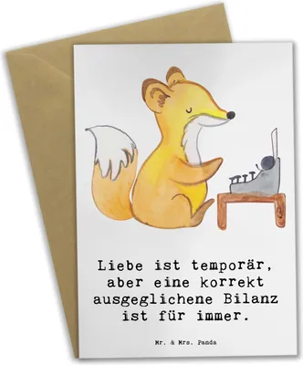 Produktbild von Mr. & Mrs. Panda jubiläumskarte Buchhalter Weisheit - Weiß - Geschenk, Liebe, Grußkarte, Beruf, Berufsgestaltung, Bilanz, genesungskarte, hochzeitskarten, Präzision