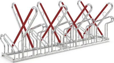 Produktbild von Fahrradständer mit Anlehnbügel 2518 XBF | 8 Räder zweiseitig | RA 540mm