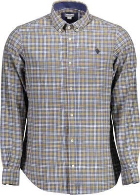 Produktbild von Elegantes Herren Slim Fit Langarmshirt Blau mit Stickerei