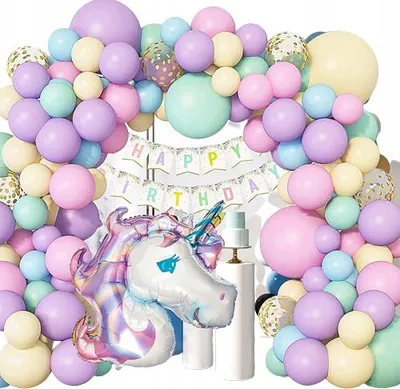 Zdjęcie produktu dla Jednorożec Gigant Balony Girlanda Urodziny 147 Sztuk Model 5