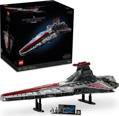 Zdjęcie produktu dla LEGO Star Wars Gwiezdny Niszczyciel typu Venator, Model Kolekcjonerski Dla Dorosłych Fanów Wojen Klonów i Zestawów z Kolekcji UCS, Prezent dla Fana Gwiezdnych Wojen, 18-latka, Mężczyzn i Kobiet, 75367