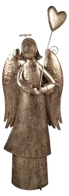 Produktbild von Clayre & Eef Weihnachtsdekorationsfigur Engel 48x18x136 cm Goldfarbig Metall