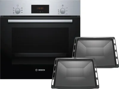 Produktbild von Bosch HBF133BR0Z2 Set Backofen HBF133BR0 Edelstahl + 2 zusätzliche Backbleche HEZ431002