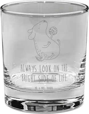 Produktbild von Mr. & Mrs. Panda Glas Hund Keks - Transparent - Geschenk, Optimistisch, gravur, Leckerli, Ginglas, Hundeleckerli, Cocktailglas, Optimist, Tumbler, Tierliebhaber