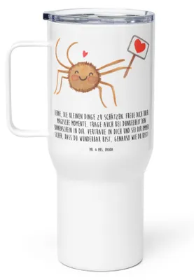 Produktbild von Mr. & Mrs. Panda To-Go-Becher Spinne Agathe Motivation - Weiß - Geschenk, Isolierbecher, Teetasse, Glück, Liebe, thermosbecher, Dankeschön, Kaffee-to-go-Becher, Vertrauen