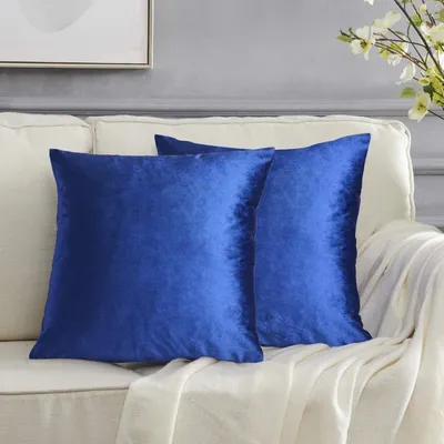 Productafbeelding van Kussenslopen, fluweel, blauw, set van 2, 45x45 cm