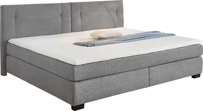 Immagine prodotto di Letto a molle - 240 x 200 cm - Grigio chiaro - Microfibra