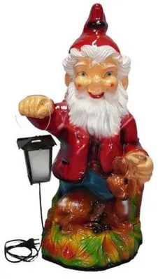 Image de Nain Figure Jardin Statue Sculptures Figures Décoration 72 cm Lampe