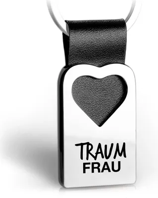 Produktbild von Herz Schlüsselanhänger mit Gravur aus Leder - Partner Geschenk Anhänger für Ihren Lieblingsmensch - Traumfrau - FABACH
